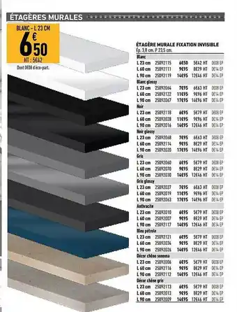 Brico Cash Étagère murale fixation invisible offre