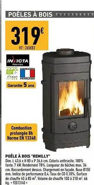 Brico Cash Poêle à bois offre