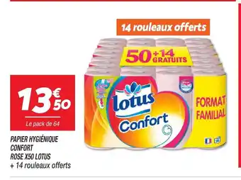Netto Papier Hygiénique Confort Rose X50 Lotus offre
