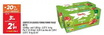 Netto Compote en Gourdes Pomme/Pomme Fraise Netto offre