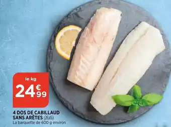 Bi1 4 Dos de Cabillaud Sans Arêtes offre
