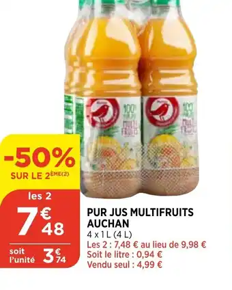 Bi1 Pur Jus Multifruits Auchan offre