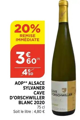 AOP Alsace Sylvaner Cave D'Orschwiller Blanc 2020