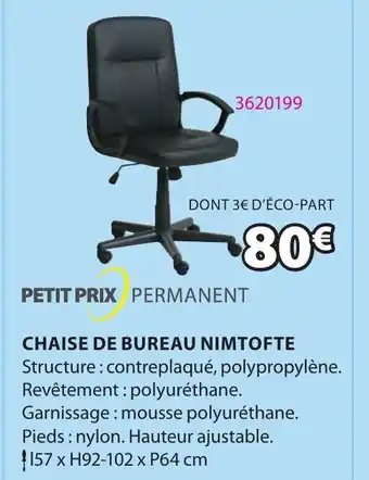 JYSK Chaise de Bureau Nimtofte offre