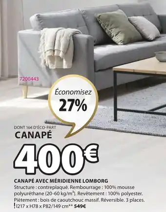 JYSK Canapé Avec Méridienne Lomborg offre