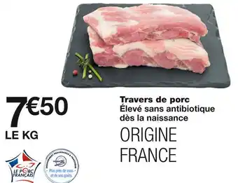 Monoprix Travers de porc offre