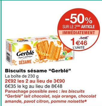 Monoprix Gerblé biscuits sésame offre