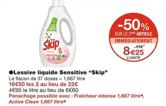 Monoprix Skip lessive liquide sensitive offre