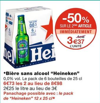 Monoprix Heineken bière sans alcool offre