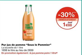 Monoprix Sous le pommier pur jus de pomme offre