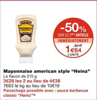 Monoprix Heinz mayonnaise american style offre