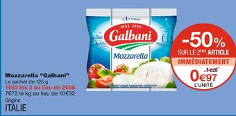 Monoprix Galbani mozzarella offre