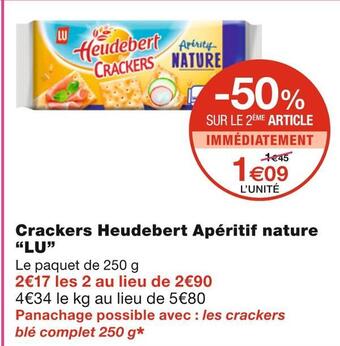 Monoprix Lu crackers heudebert apéritif nature offre