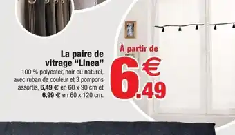 La paire de vitrage linea