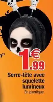 Bazarland Serre-tête avec squelette lumineux offre