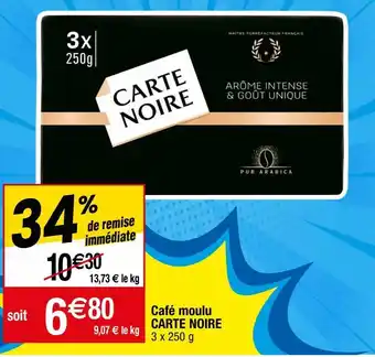Migros Café moulu carte noire offre