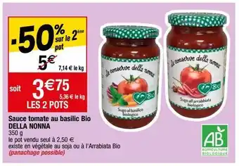 Migros Sauce tomate basilique offre