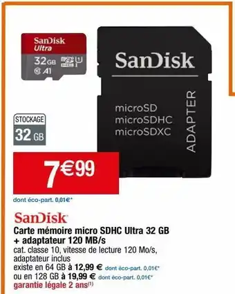 Carte mémoire sandisk