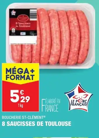ALDI 8 Saucisses de Toulouse offre