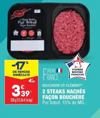 ALDI 2 Steaks hachés Façon bouchère offre
