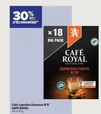 Carrefour Contact Café capsules espresso n°8 café royal offre