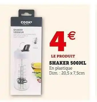 Super U Shaker 500ml cook offre