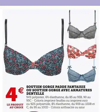 Soutien gorge padde fantaisie ou soutien gorge avec armatures dentelle