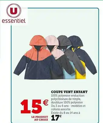 Super U Coupe vent enfant u essentiel offre