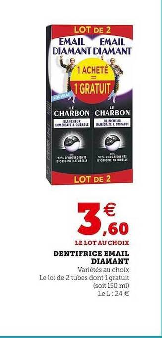 Super U Dentifrice email diamant offre