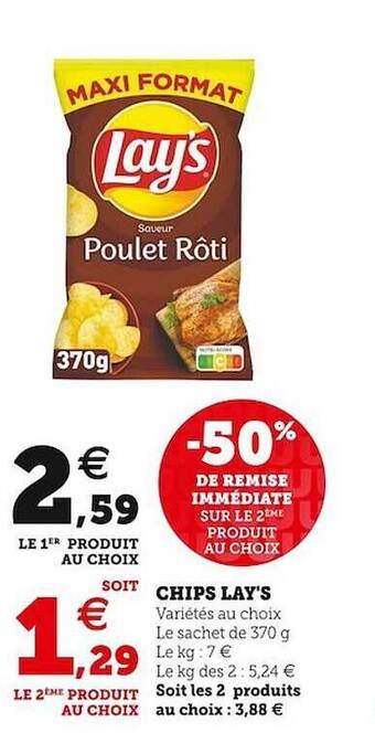 Super U Chips lay's offre