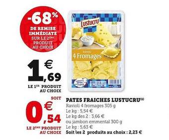 Super U Pâtes fraîches lustucru offre