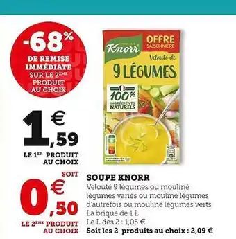 Super U Soupe knorr offre