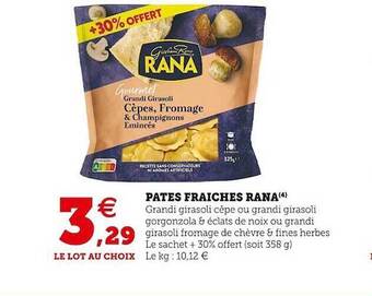 Super U Pâtes fraîches rana offre