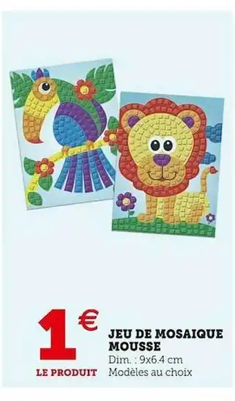 Super U Jeu de mosaïque mousse offre