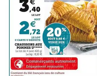 Super U Chaussons aux pommes u offre