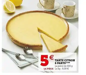 Super U Tarte citron 6 parts offre