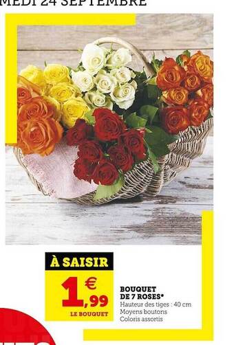 Super U Bouquet de 7 roses offre