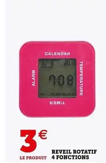 Super U Réveil rotatif 4 fonctions offre