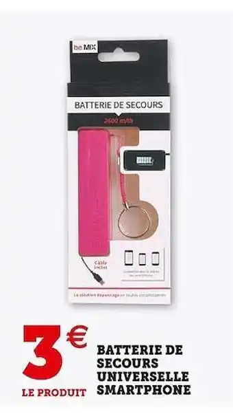 Super U Batterie de secours universelle smartphone offre