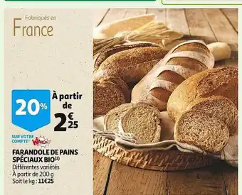Auchan Farandole de pains spéciaux bio offre