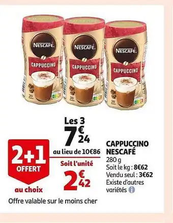 Auchan Cappuccino nescafé offre