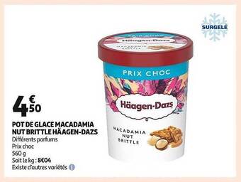 Auchan Pot de glace macadamia nut brittle häagen-dazs offre