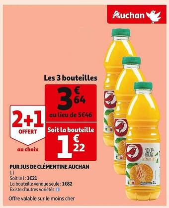 Auchan Pur jus de clémentine auchan offre