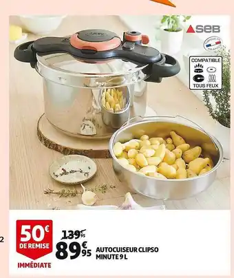 Auchan Autocuiseur clipso minute 9l seb offre