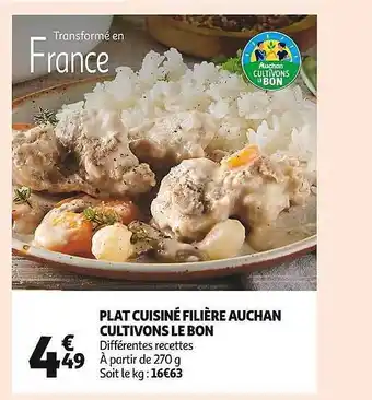 Auchan Plat cuisiné filière auchan cultivons le bon offre