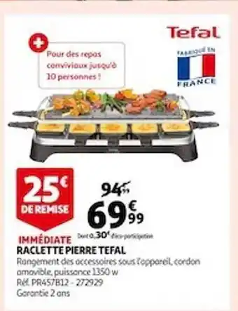 Auchan Raclette pierre tefal offre