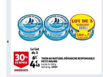 Auchan Thon au naturel démarche responsable petit navire offre