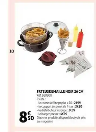 Auchan Friteuse émaille noir 26 cm offre