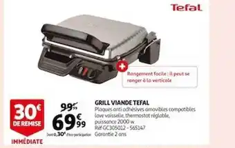 Auchan Grill viande tefal offre