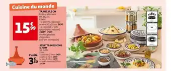 Auchan Tajine 27.5 cm, assiette à couscous ø 24 cm offre